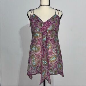 Bisou Bisou Pink and Blue Paisley Camisole